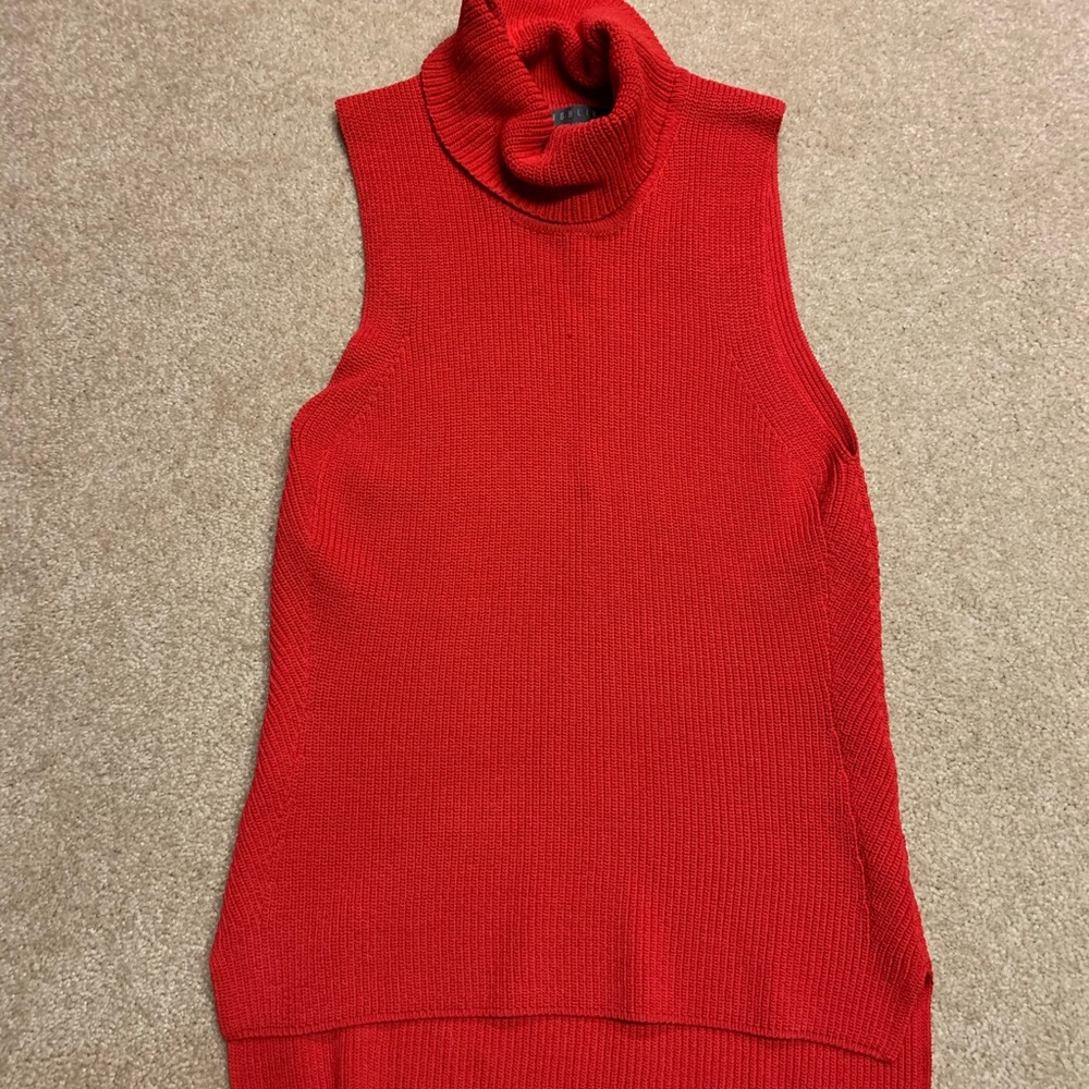 Red turtle neck tank top